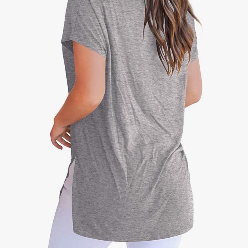 Basic gray short sleeve tunic tee, soft & cute! Sz SM - Picture 11 of 16